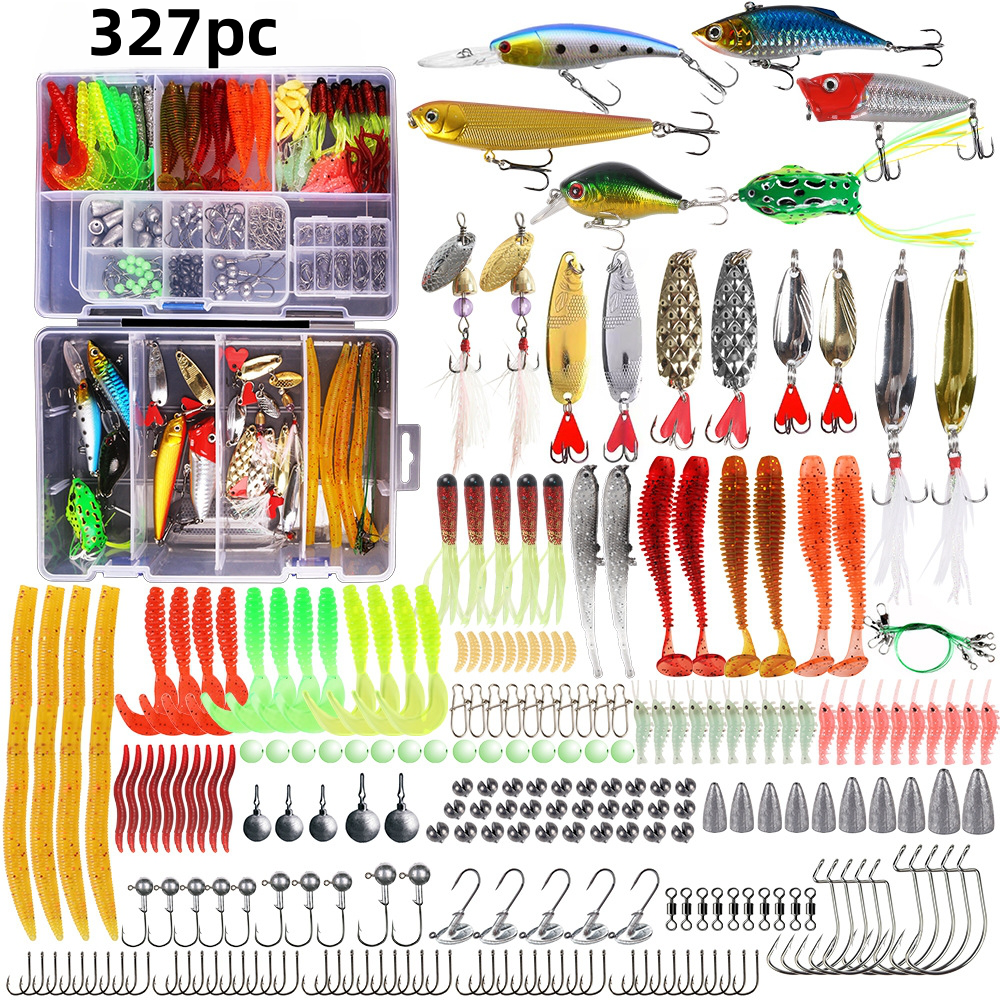 Arcticwind Fishing Accessories Kit, 327 PCS Fishing Lures Kit, Fishing Tackle Box, Lifelike Artificial Lures for Saltwater Freshwater Fishing, Includes Crankbaits, Spoon, Hooks Other Access