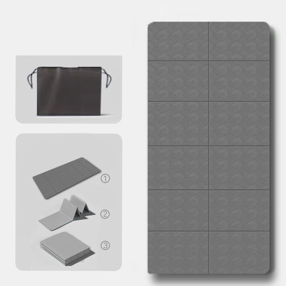 Arcticwind Foldable yoga mat,Thick Exercise Mat 6'x2.62' Portable Gymnastics Mat-Lightweight, Anti-Slip,and Easy to Store for Yoga,Pilates,Home Workouts,and Floor Exercis(Meteorite ash)