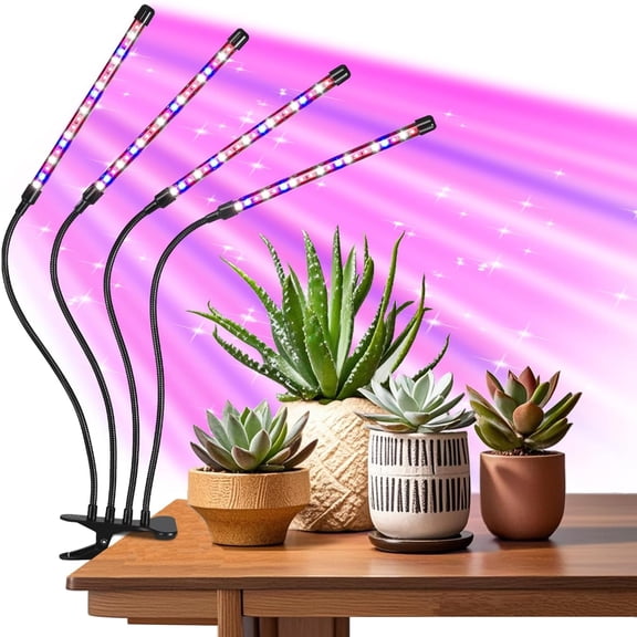 Arcticwind Grow Lights for Indoor Plants, 4 Heads Full Spectrum Plant Light,3 Color Modes & 5-Level Dimmable,with Auto On/Off Timer Function,for Pots Succulents Seed Starting