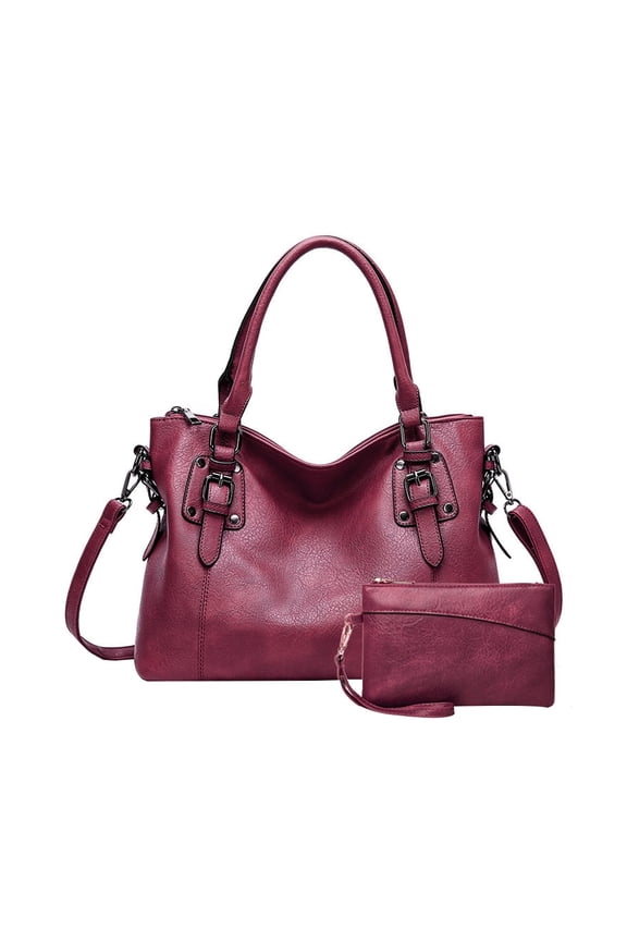 Handheld women's bag,Fashion Crossbody Large Capacity Bag for Women,with Change Purse,Top Handle Bags,Soft PU Leather Multi-Pocket Shoulder Bag Handbag with Adjustable Strap,Purple