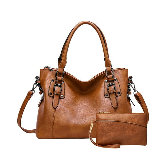 Arcticwind Handheld women's bag,Fashion Crossbody Large Capacity Bag for Women,with Change Purse,Top Handle Bags,Soft PU Leather Multi-Pocket Shoulder Bag Handbag with Adjustable Strap,Brown
