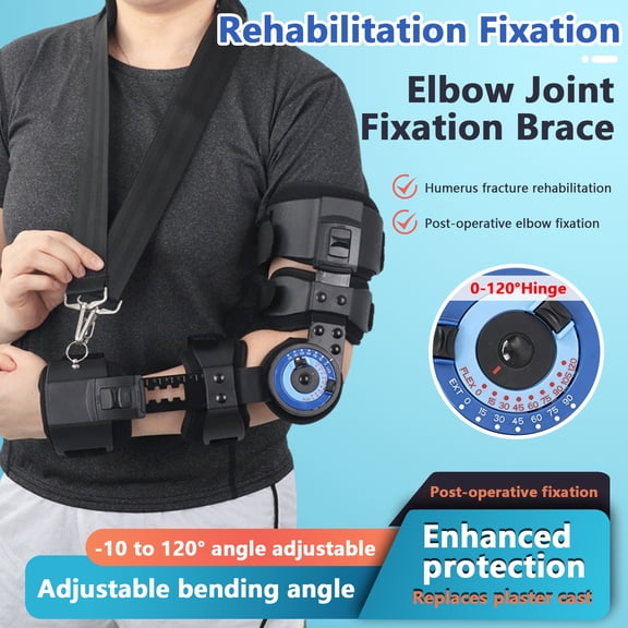 Arcticwind Hinged ROM Elbow Brace (Fits Left) ,Adjustable Post Op Elbow Brace Stabilizer Splint with Strap Sling,Used for surgical recovery, ligament and tendon repair,Mam & Women