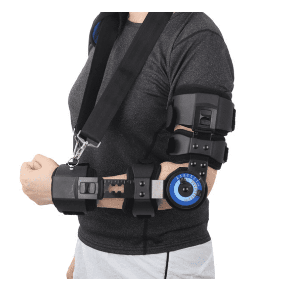 Arcticwind Hinged ROM Elbow Brace (Fits Right) ,Adjustable Post Op Elbow Brace Stabilizer Splint with Strap Sling,Used for surgical recovery, ligament and tendon repair,Mam & Women
