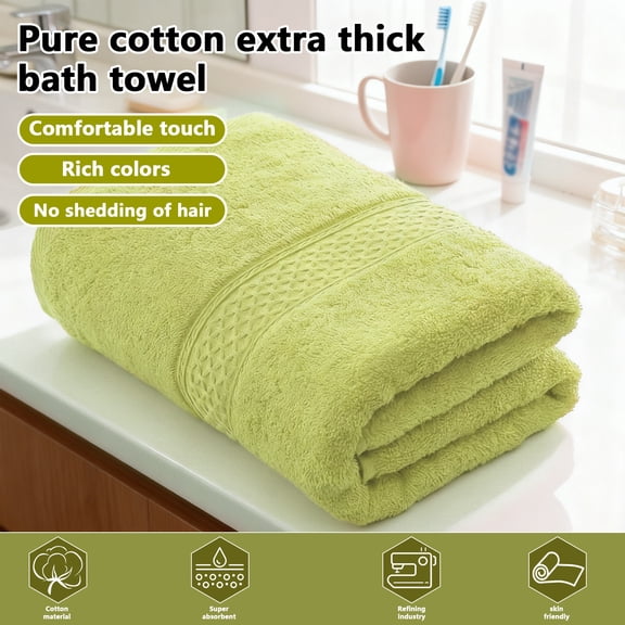 Arcticwind Luxury 4 Piece Bath Towel Set,100% Cotton 27x54 in Extra Large Bathroom Shower Towels Soft & Absorbent Highly Absorbent,Soft-Plush Towel Set thickened household towels(Mustard)