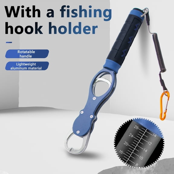 Arcticwind Portable Fish Scale Grip,Fish Control Device,Fish Catching Pliers Hook with Scale,Multifunctional Fishing Mouth Unhooking Pliers Hook,Fatomal Fish Weighing Scales,Fishing Gift for Men,Blue
