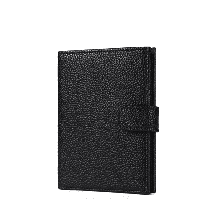Arcticwind RFID Passport Holder,Multi functional Wallet,Flight Ticket Card Clip,Double Fold,Passport Document Wallet,Mini Travel Document Pouch for Women & Men,Passport Clip with ID card window,Black