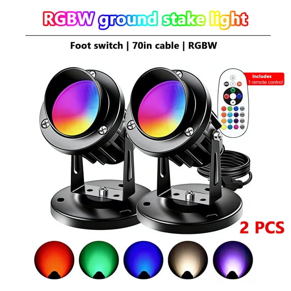 Arcticwind RGBW Spot Light Indoor 6W Uplighting,120V Spotlight Up Lights Plug in,LED Spotlight Indoor Dimmable Uplights Indoor,for Party Plant Decor Color Changing Landscape Lighting, 2 pack