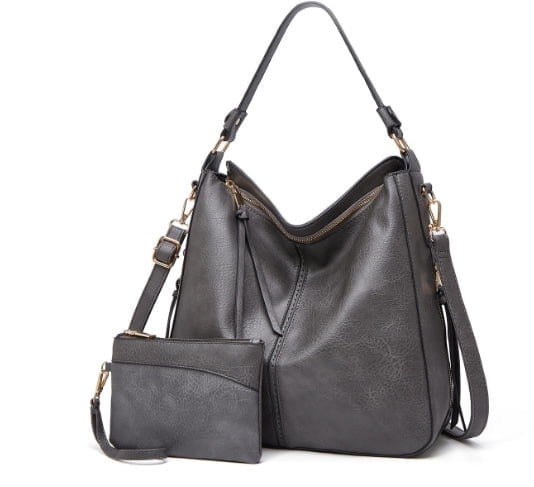 Arcticwind Shoulder Purse Handbag for Women, Hobo Tote Bags, Shoulder bag for Women, Vintage Simple style, wIth small bag & long shoulder stra, Grey style