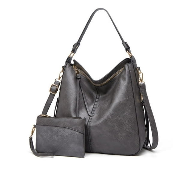 Arcticwind Shoulder Purse Handbag for Women, Hobo Tote Bags, Shoulder bag for Women, Vintage Simple style, wIth small bag & long shoulder stra, Grey style