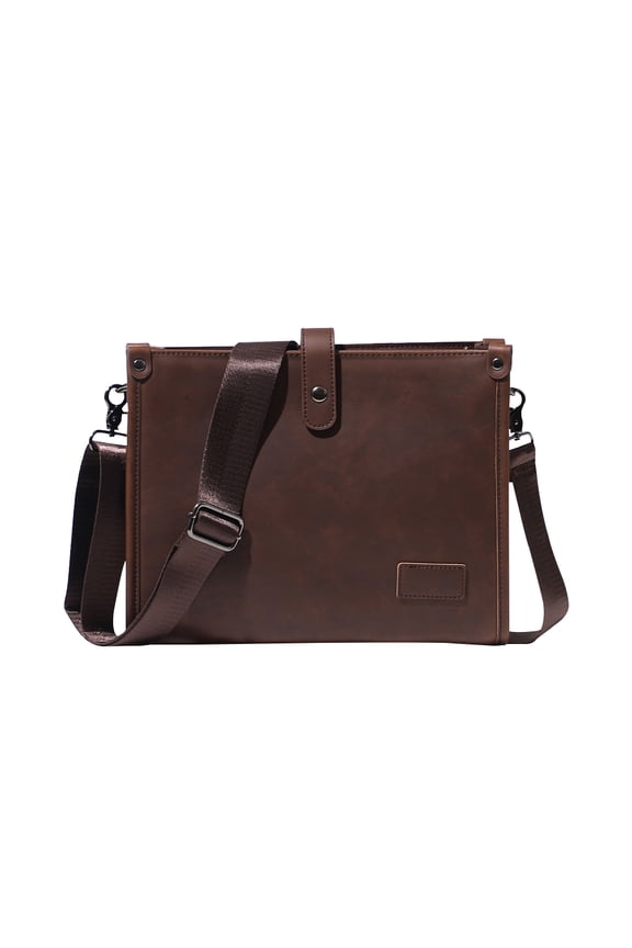 Single Shoulder Crossbody Bag PU Leather,Men's Single Shoulder Bag,Daily Commuting Shoulder Bag,Multiple Pockets Handbag Business Outdoor,large capacity with Adjustable Straps