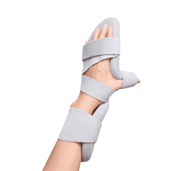 Arcticwind Stroke Resting Hand Splint,Night Immobilizer Wrist Brace with Thumb Support,Functional 5 Finger Stabilizer Wrap for Carpel Tunnel Pain,Sprain Fracture,Tendonitis (Left,Gray)