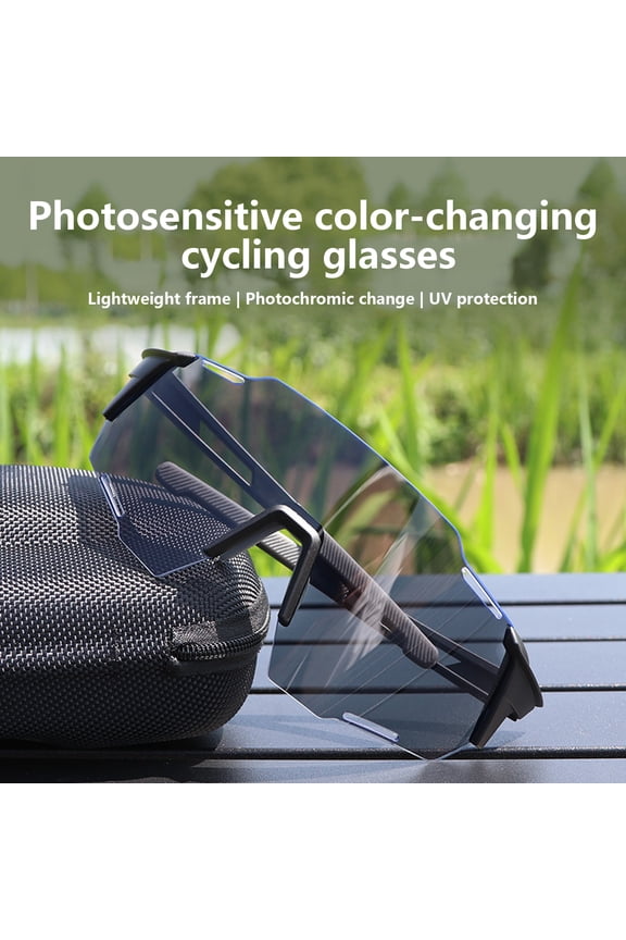 Sunglasses Photochromic Polarized – UV400 Protection, Windproof, Unisex for Fishing, Cycling, Driving, Travel, Fashion & Parties – Includes Gift Box, Black Frame / Gray Transition