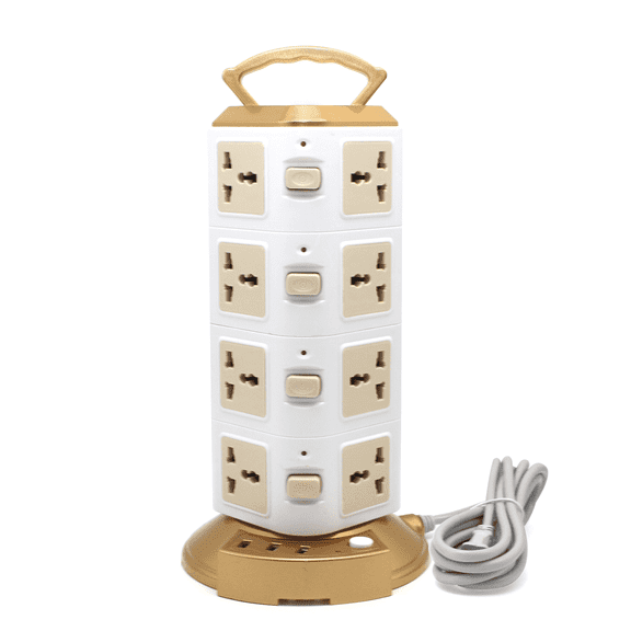 Arcticwind Surge Protector Power Strip Tower w/12/16 Outlets, 3 USB Ports, 2500W Max, Portable Modular Power Tower, Built-in Overload & Lightning Protection, w/9.85ft Cable