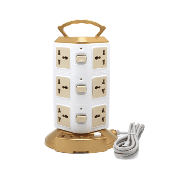 Arcticwind Surge Protector Power Strip Tower w/12/16 Outlets, 3 USB Ports, 2500W Max, Portable Modular Power Tower, Built-in Overload & Lightning Protection, w/9.85ft Cable