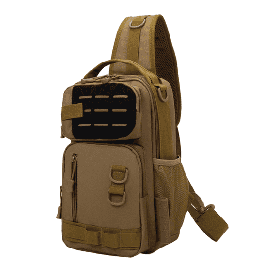 Arcticwind Tactical Sling Bag Shoulder Backpack, Tackle Backpack for Fishing, Outdoor Chest Shoulder Backpack, Waterproof Crossbody Bag, Fishing, Hiking, Cycling, Brown