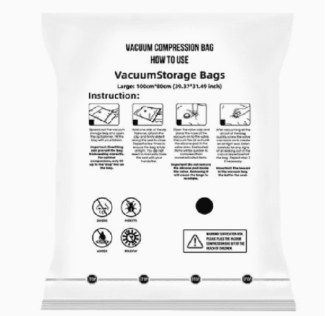 Arcticwind Vacuum Storage Bags,5 Pack (1 Extra large/2 Large/2 Medium),Saving Storage Bags with Hand Pump for Travel,Clear,Vacuum seal bags for clothing, Pillows, Comforters, Blankets, Bedding