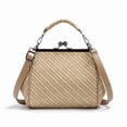 thumbnail image 1 of Arcticwind Women Vintage Crossbody Bag,Top Handle Kiss Lock Handbag,Retro Daily Purse PU Leather Tote,Women Satchel Messenger Bag,Evening Clutch Purses,Khaki, 1 of 8