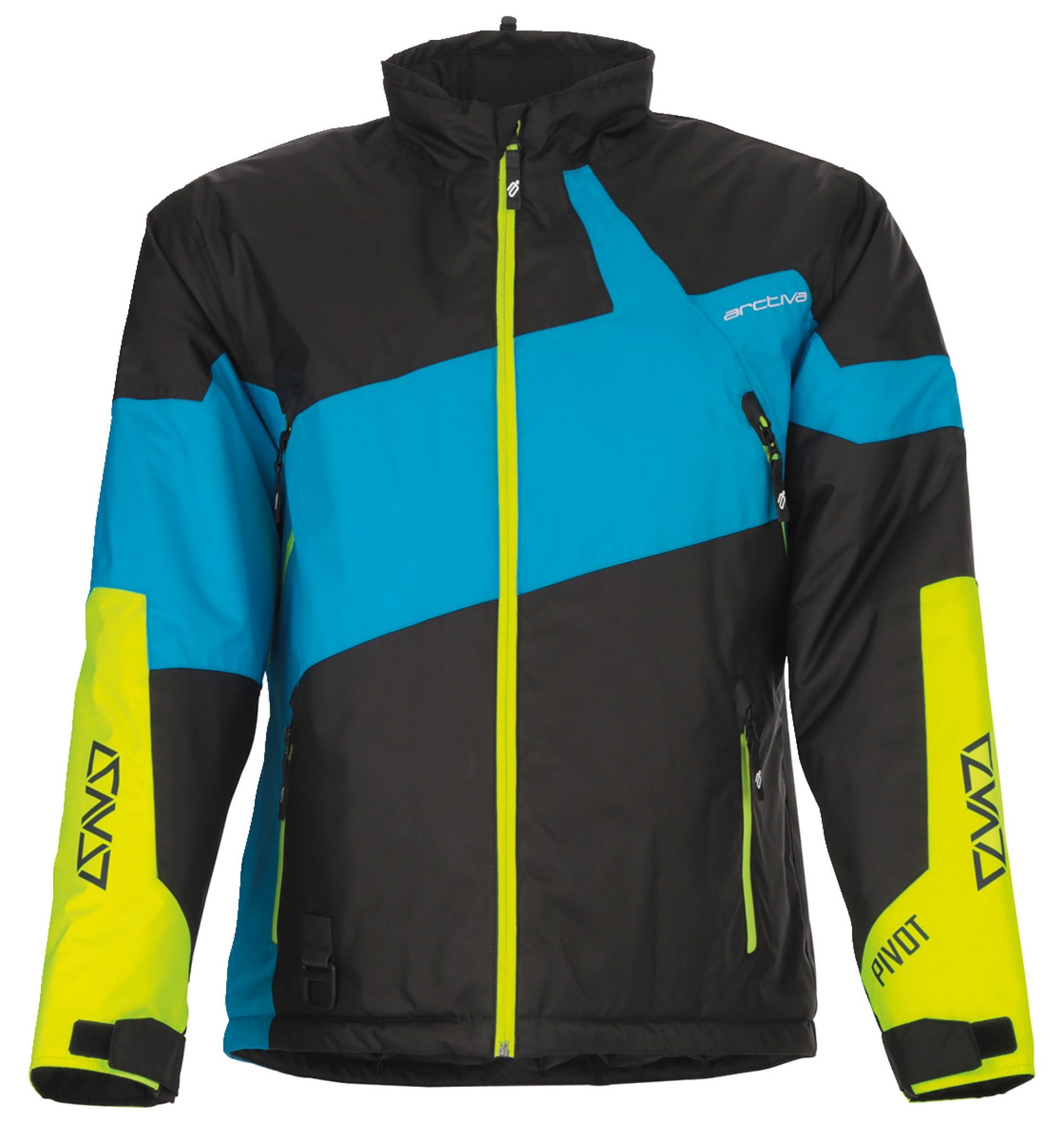 【激安】 Pivot Arctiva 6 XXL Black/Blue/Hi-Viz Jacket Snow Mens スノーモービル