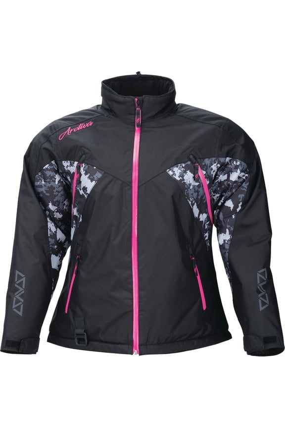 Pivot 7 Womens Snow Jacket Black/Pink Camo SM