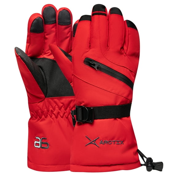 Arctix Insulated Waterproof Snowboard, Downhill Ski Gloves for Women, Medium Red