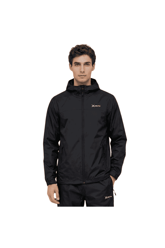Men's Storm Rain Jacket, Black, Large