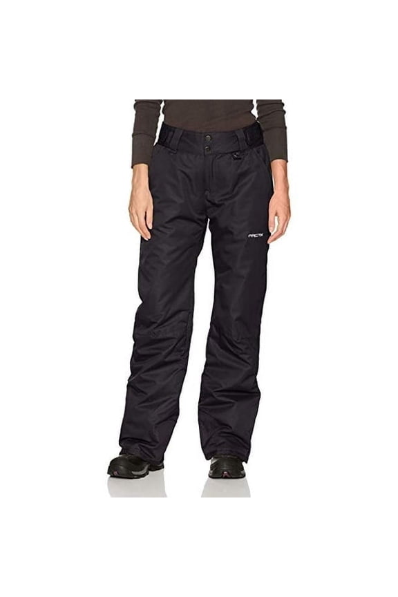 Women's Insulated Snow Pants, Water Resistant Snow Pants for Skiing & Snowboarding (Black, Medium)
