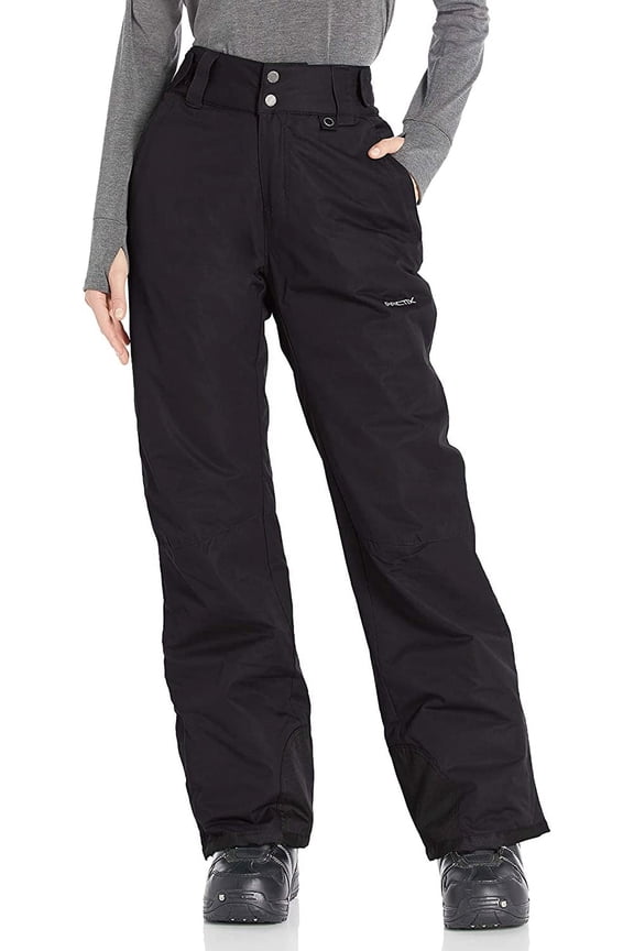 Women's Insulated Snow Pants, Water Resistant Snow Pants for Skiing & Snowboarding (Black, Small)