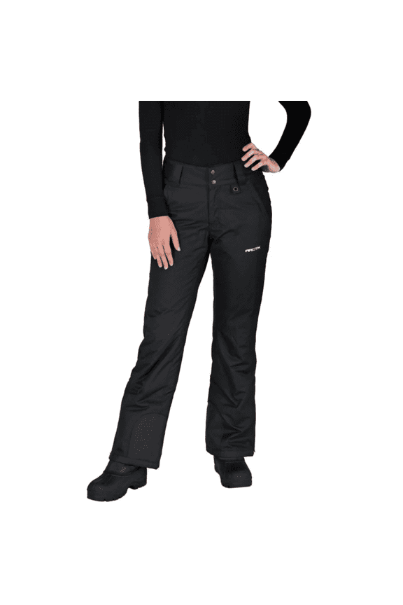 Women's Insulated Snow Pants, Water Resistant Snow Pants for Skiing & Snowboarding (Black, Small)