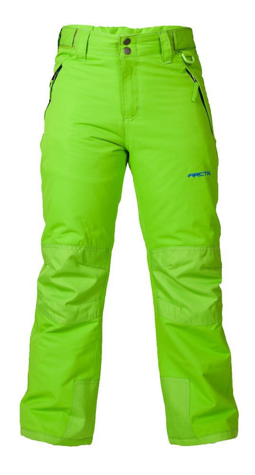 Arctix Youth Snow Pants with Reinforced Knees and Seat - Lime 