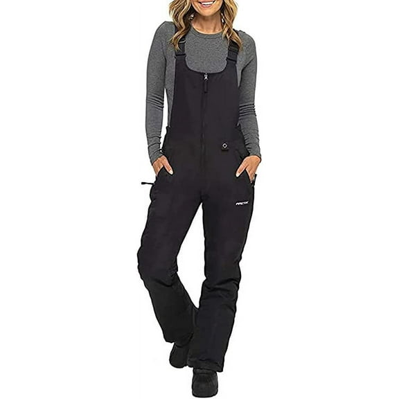 Arctix Women's Essential Insulated Bib Overalls, Black, Small Short