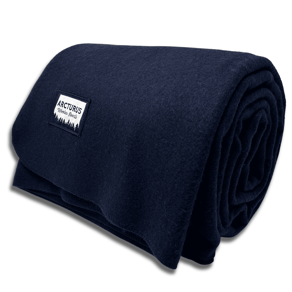 Arcturus 100 Virgin Wool Blanket (78" x 96") Navy Blue