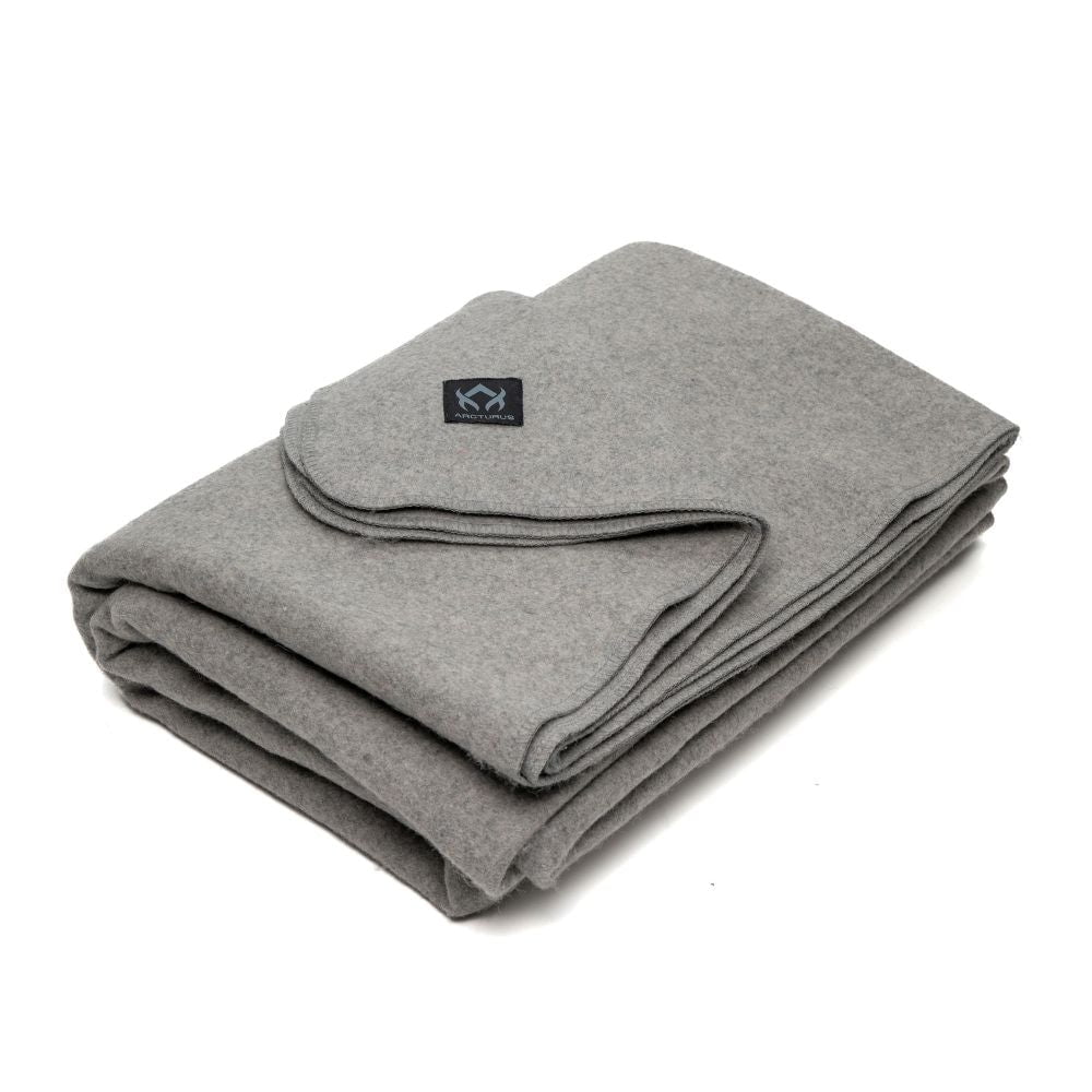 Arcturus Stone Gray Heavy Duty Wool Camping Blanket