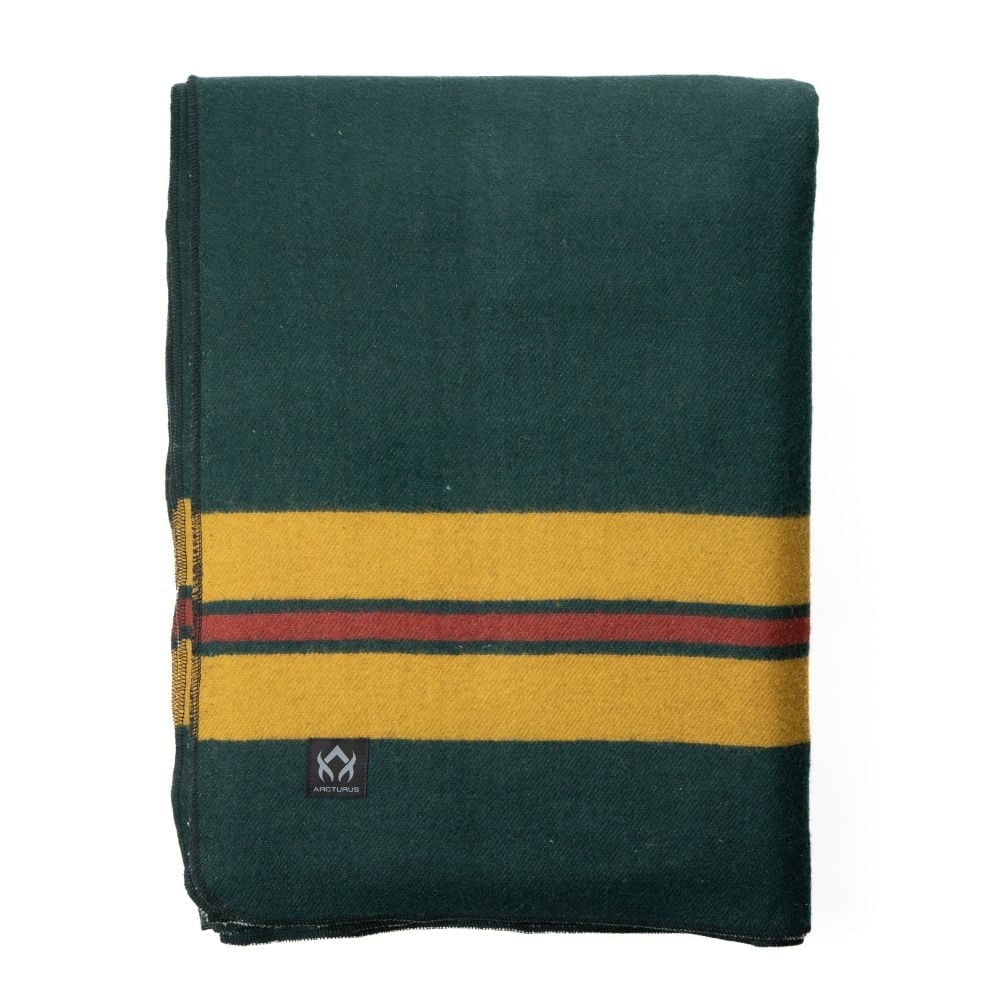 Arcturus Rainier Striped Wool Blanket (64" x 88"), 4.5 lbs