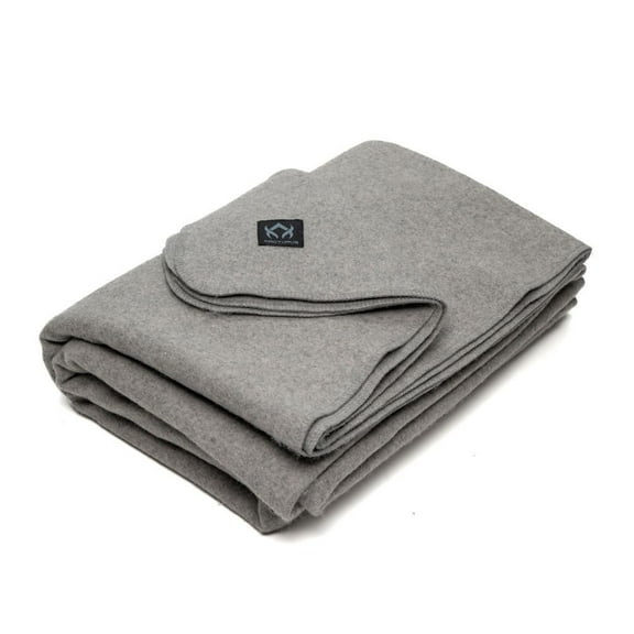 Arcturus Wool Blanket - 4.5 lbs, Warm, Washable, 64" x 88" (Stone Gray)