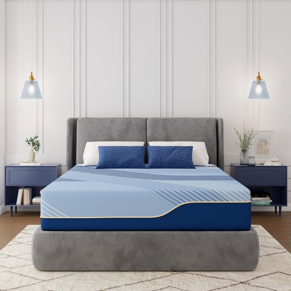 Arctus 12" Copper Gel Memory Foam Mattress, Full Size, Springless, Medium Firm, in a box