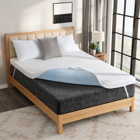 Arctus 3" Ventilated Memory Foam Mattress Topper, Cal King Gel Memory Foam Topper with Removable Jacquard Cover, CertiPUR-US
