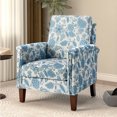 thumbnail image 1 of Arctus Floral Accent Chair, High Back Upholstered Armchair with Solid Legs, Blue Floral, 1 of 10
