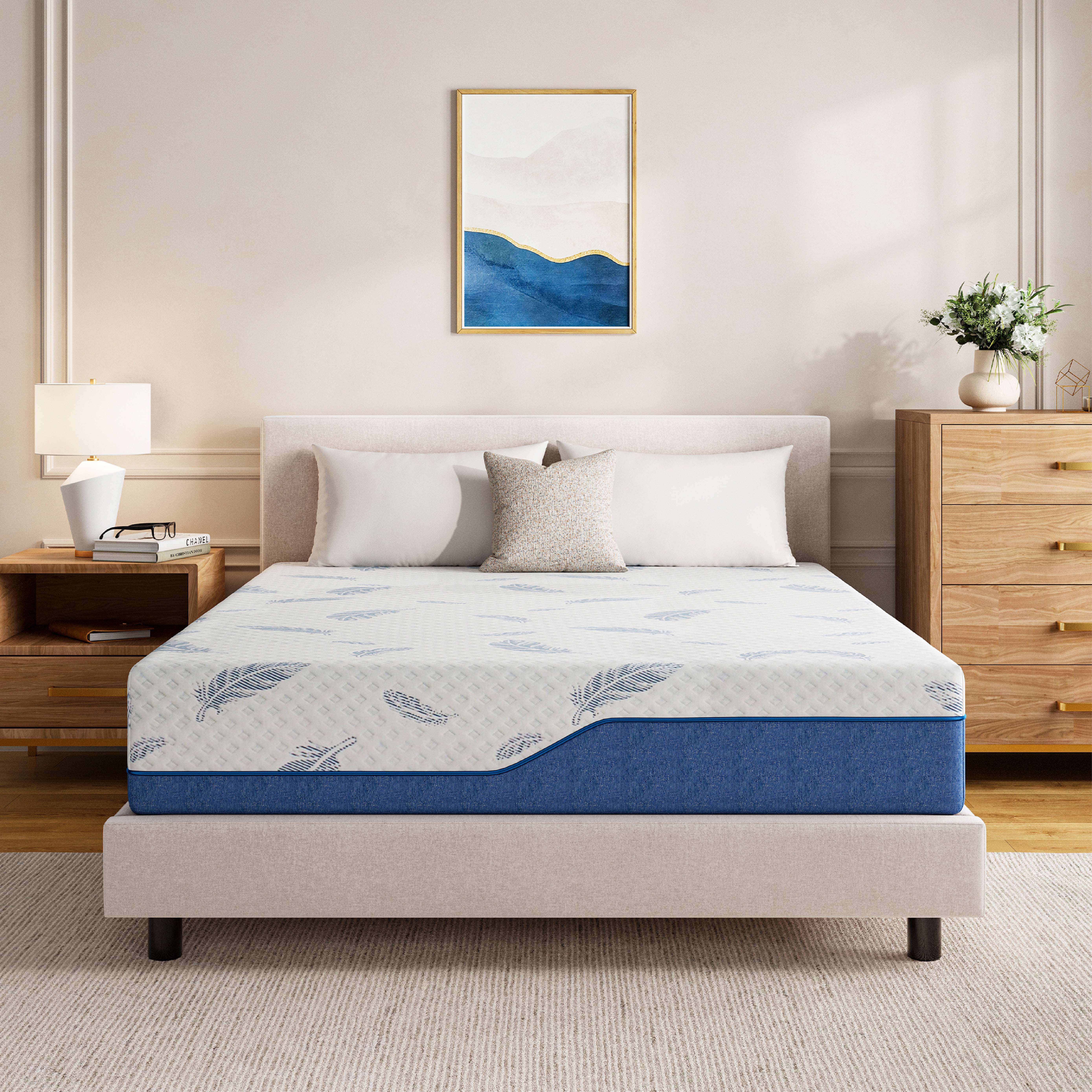Arctus King Size Mattress in a Box 12" Cooling Gel Memory Foam Mattress Medium Firm, Removable Cover