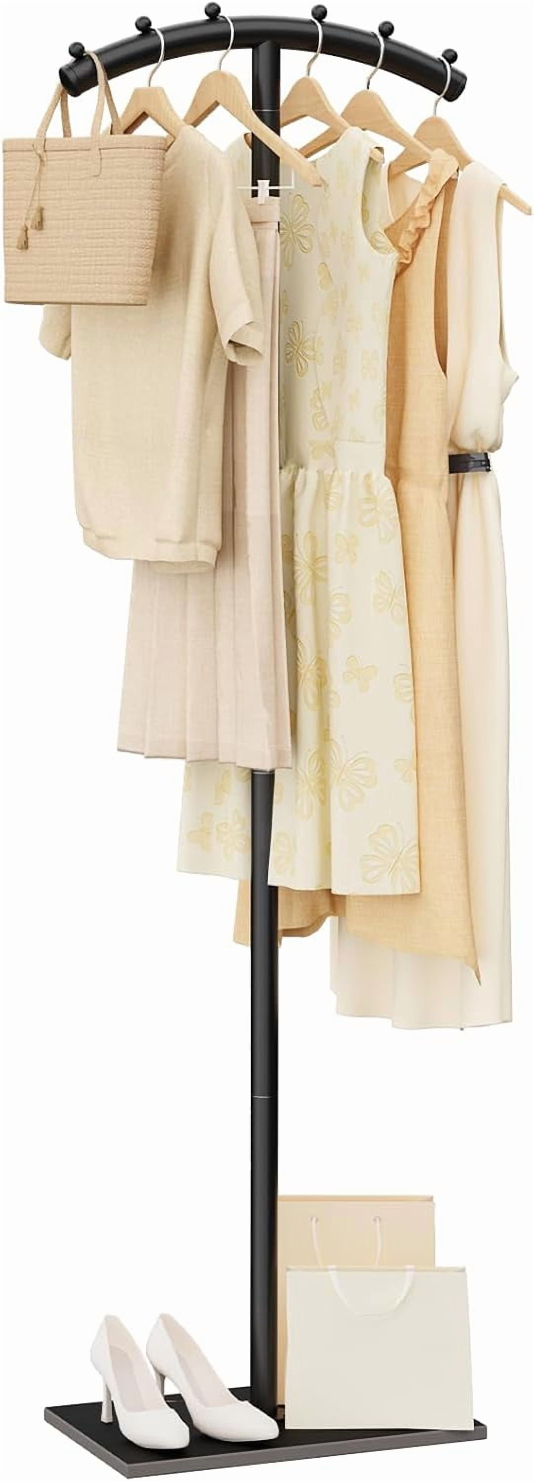 Arcuate Garment Rack, T-shaped Coat Tree Freestanding, Metal Clothes ...