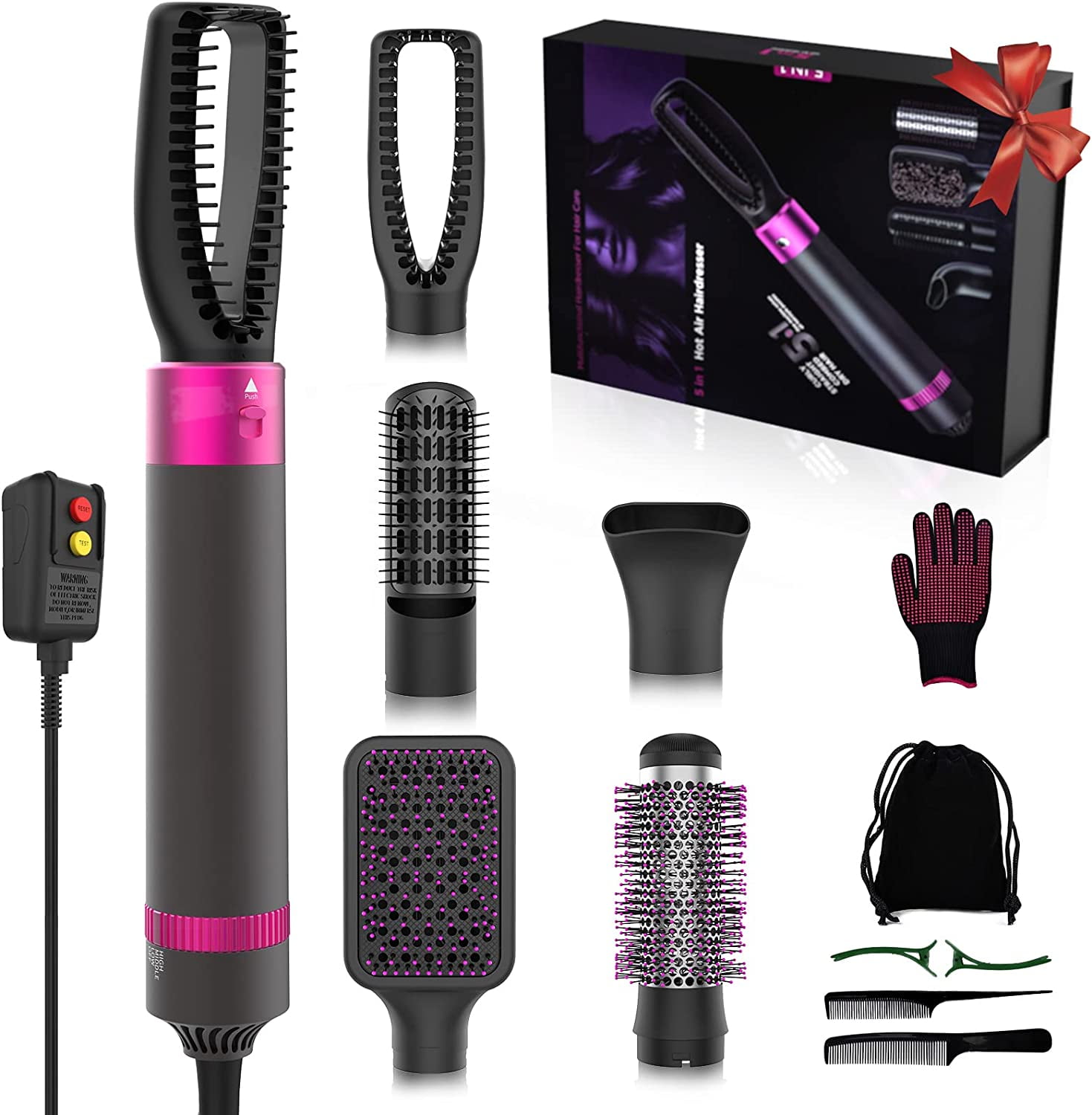 Upgrated 5 In 1 Hot Air Hair Curler Set Negative ion Hair Dryer Hot Comb  Brush Curling Iron Styler Tools For Dyson Airwraps - AliExpress