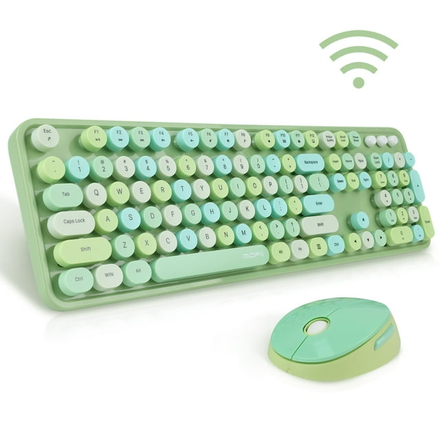 Arcwares Colorful, Ergonomic 2.4GHz USB Wireless Keyboard and Mouse ...