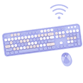 thumbnail image 1 of Arcwares Wireless Keyboard and Mouse Combo, Ergonomic Retro Typewriter Keycaps, 2.4GHz USB Receiver, Purple, 1 of 8