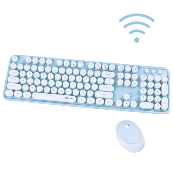 Arcwares Wireless Keyboard and Mouse Combo, Sweet Cute Style, 2.4GHz USB Ergonomic Keyboard, Compact Mouse for Computer, Laptop, PC Desktops, Mac