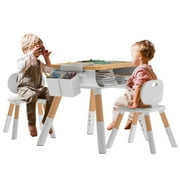 Arcwares kids table and chair set, toddler kids table and chairs set , Activity Table with Storage Drawer,Height Adjustable Toddler Table and Chair Set,Graffiti Desktop,Table and Chairs for Toddlers