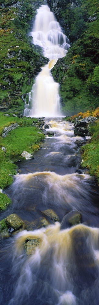 Ardara Co Donegal Ireland Waterfall Canvas Art - The Irish Image Collection Design Pics (11 x 34)