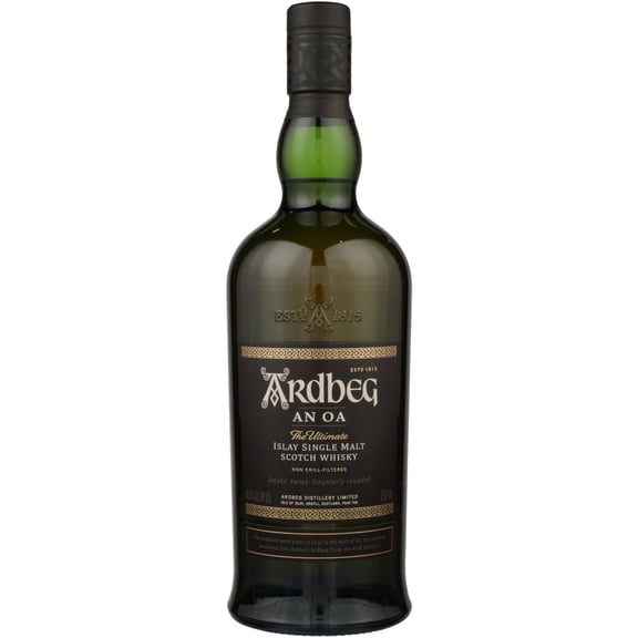 Ardbeg An Oa Single Malt Scotch Whisky, 750 ml, 46.6% ABV, Smoky & Sweet Flavor