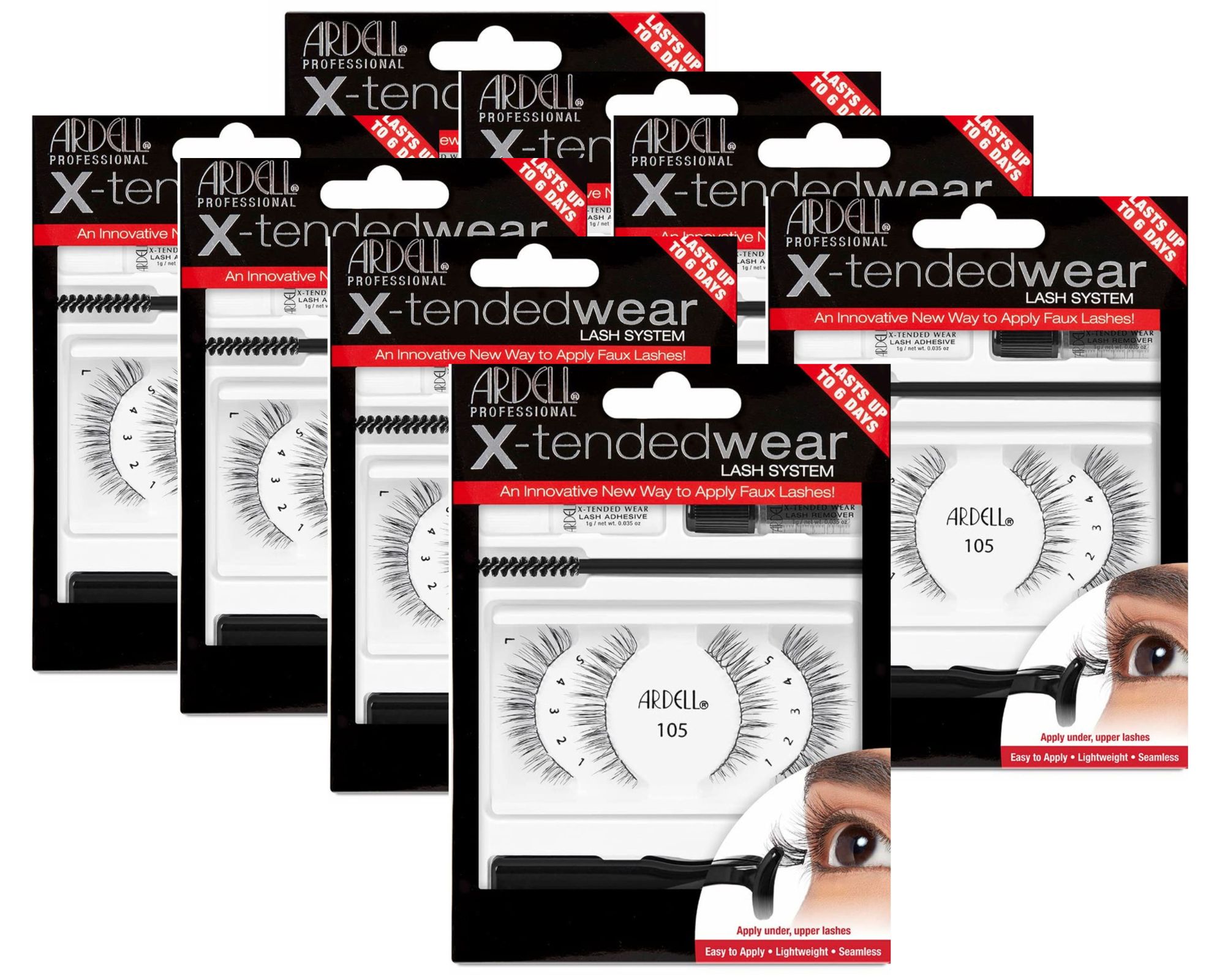 Ardell - 1 Pair - X-tended Wear - 105 -Pack of 8