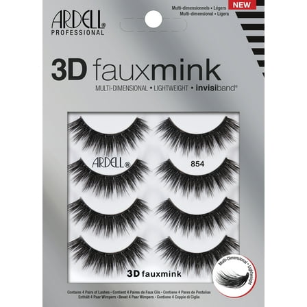 Ardell 3d Faux Mink Lashes 854, Black False Eyelashes, 4 Pairs