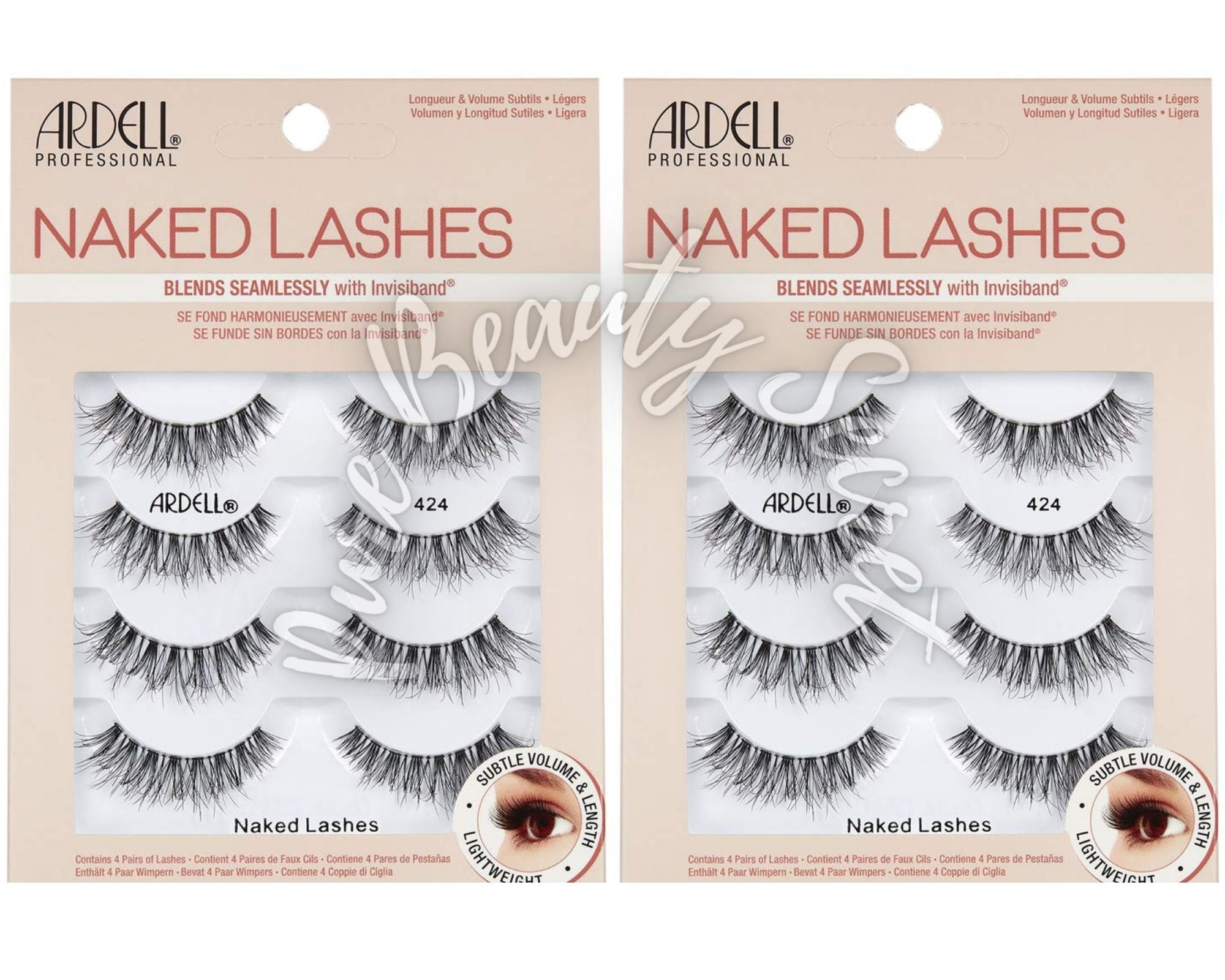 Ardell Strip Lashes Naked Lashes #424, 4 Pairs x 2-Pack 4 Pair (Pack of 2) Naked Lashes 424