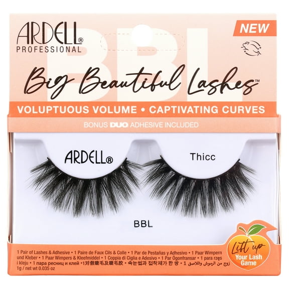 Ardell Big Beautiful Lashes, Thicc Black False Eyelashes, 1 Pair